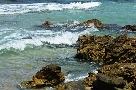 Rocky beach in Bizerte, Tunisia