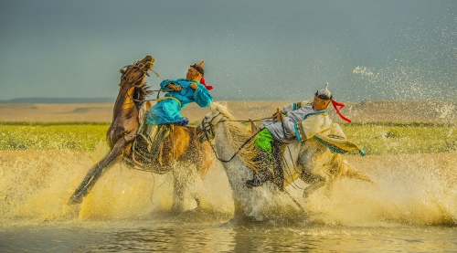 Galloping in the water