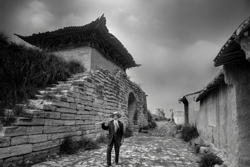 Old man in the ancient village
