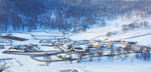 Winter of mountain village