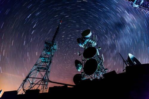 Tower under starry sky