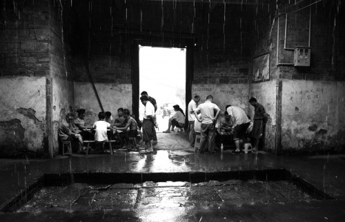 Old house in the rain