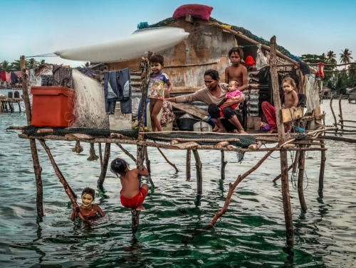 Household on the sea