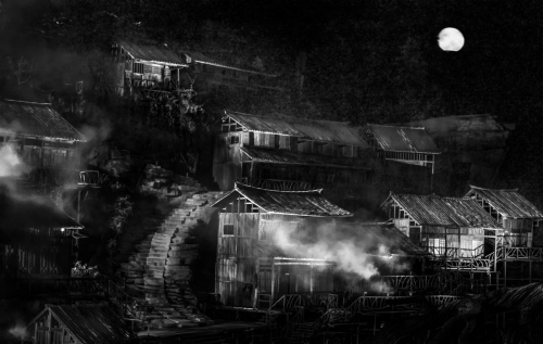 Moonlight in the moutain village