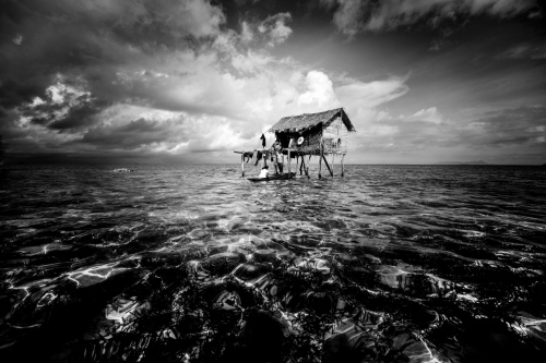 Watery blue reaching the horizon