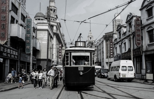 Tramcar.