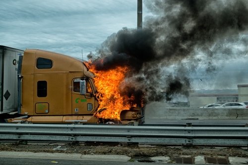  burning truck