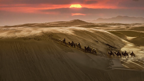 At sunset