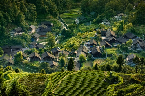  Warm sunshine on Miao village