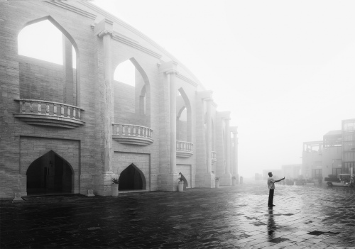 Selfie in a foggy day