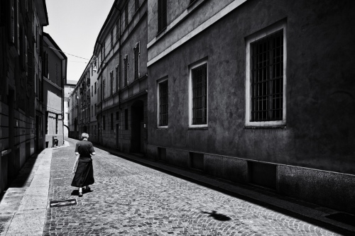 Old lady walking