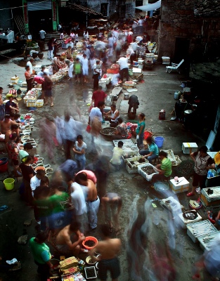 Morning market in fishery village
