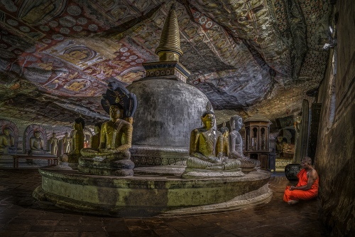 Devoted Monk at Cave Temple