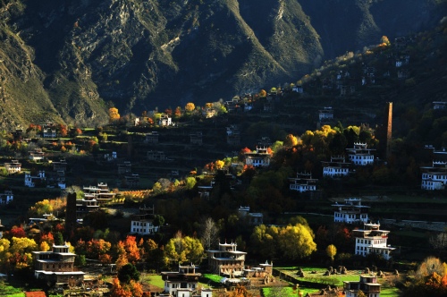 Autumn scenery in Tibetan Village