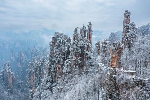 Zhangjiajie in the snow
