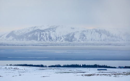 Snow mountain and ice lake