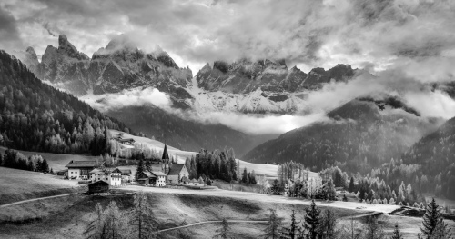 Mountains in the fog