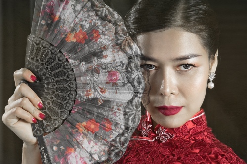Girl with fan