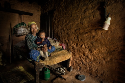 Girl and grandmother