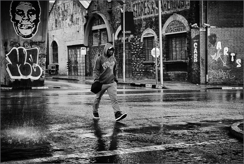 walking in the rain
