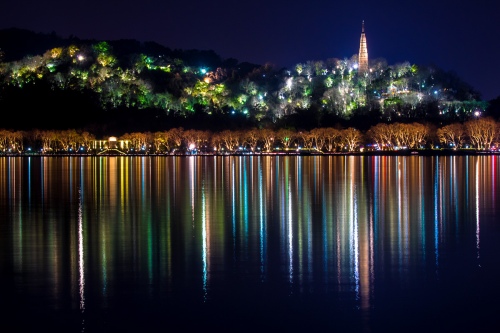 Night Time by the Lake